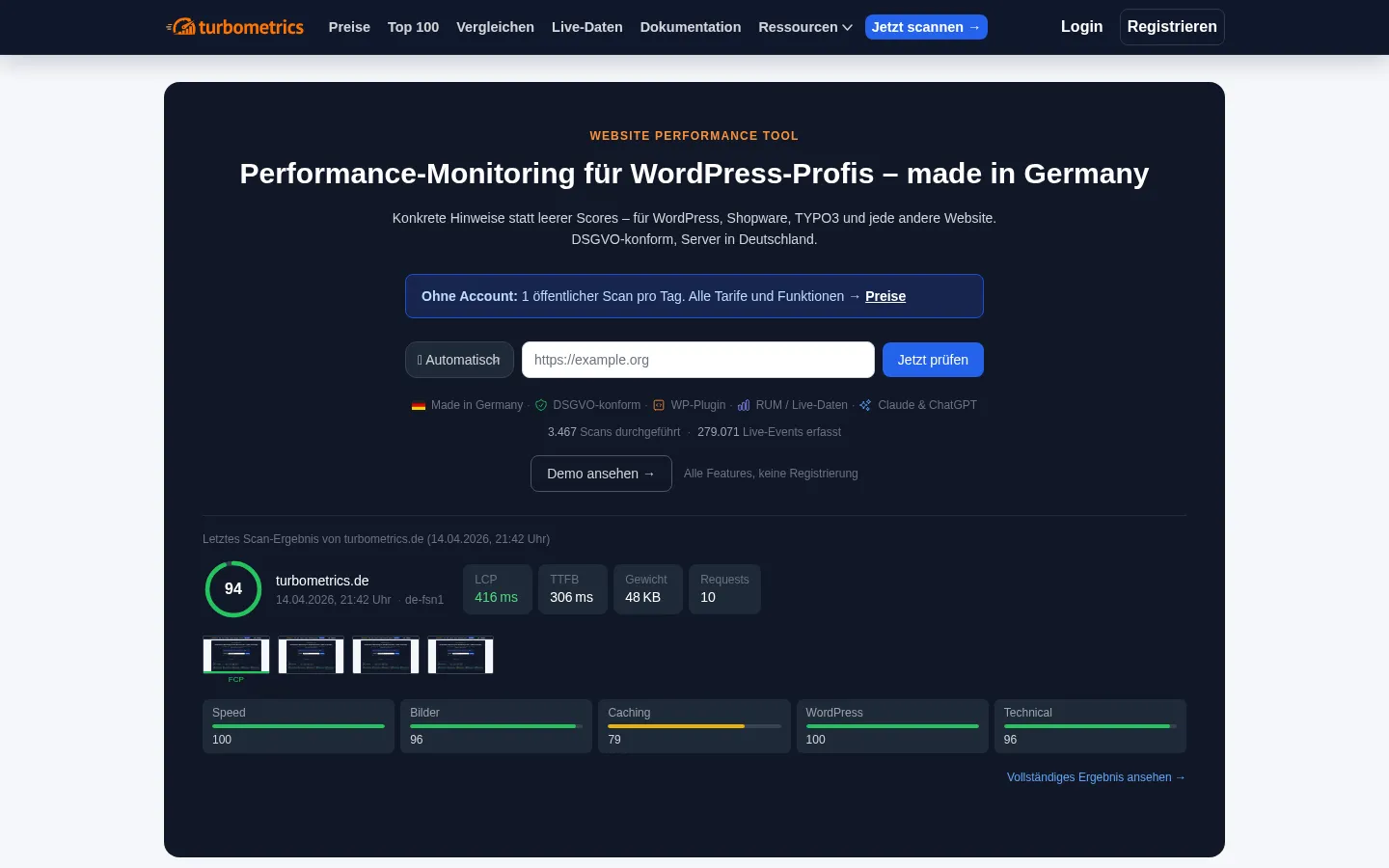 Screenshot https://turbometrics.de/