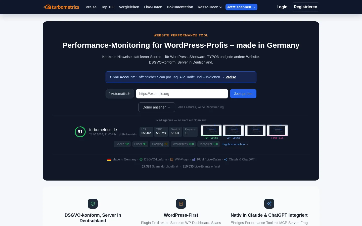 Screenshot https://turbometrics.de/