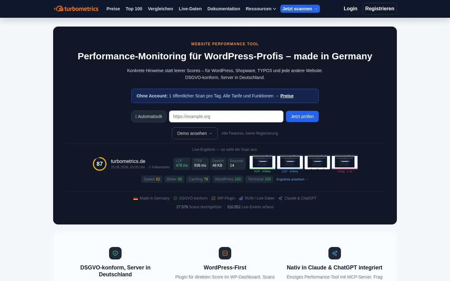 Screenshot https://turbometrics.de/