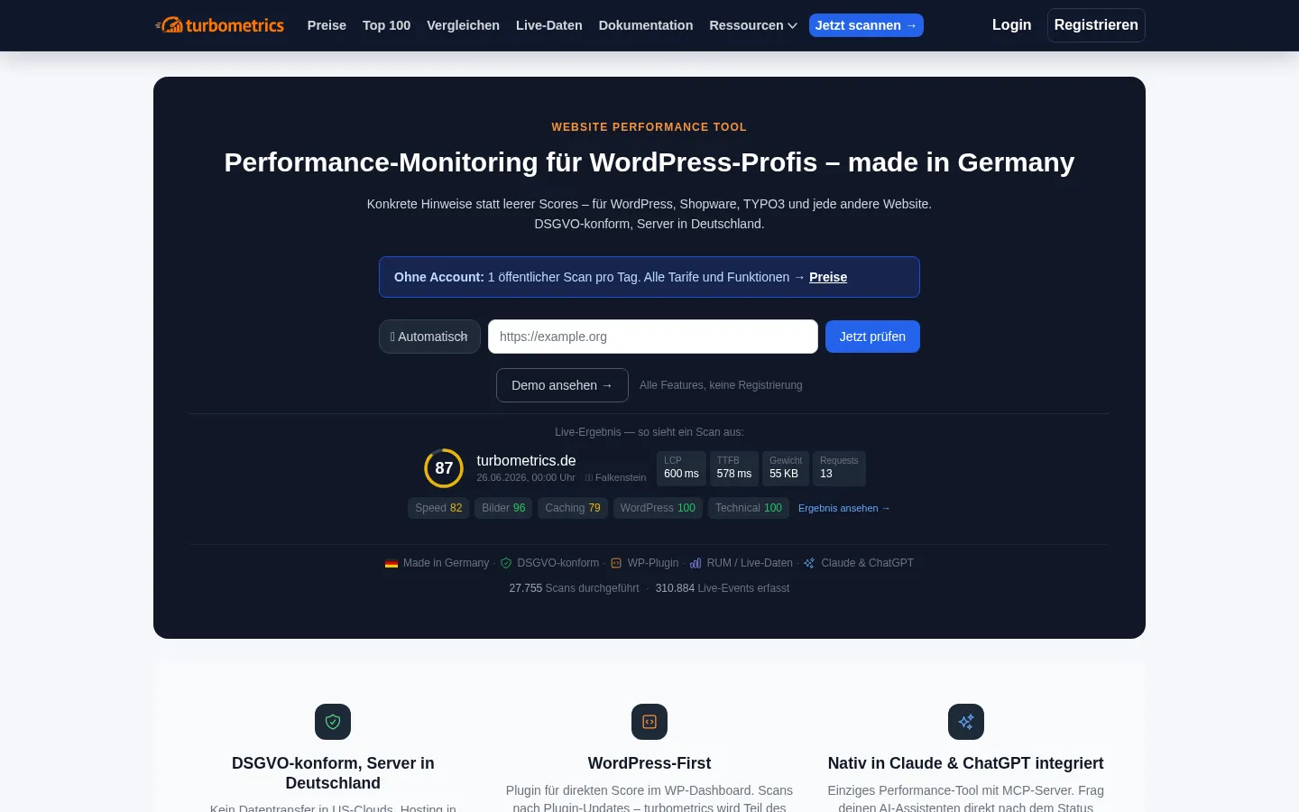 Screenshot https://turbometrics.de/